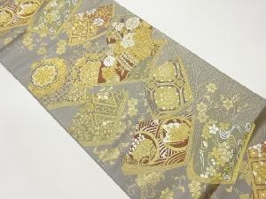 古書に古典柄・流水模様織出し袋帯